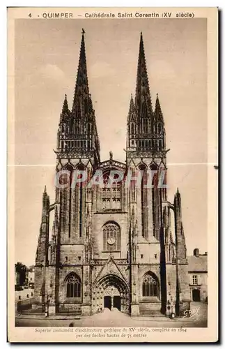 Ansichtskarte AK Quimper Cathedrale Saint Corentin (XV siecle)