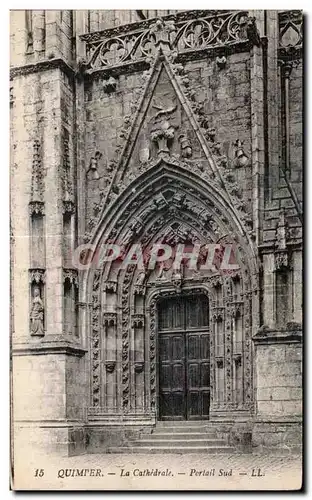 Ansichtskarte AK Quimper La Cathderale Portail Sud