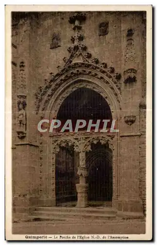 Ansichtskarte AK Quimper Le Porche de I Eglise de I Assomption