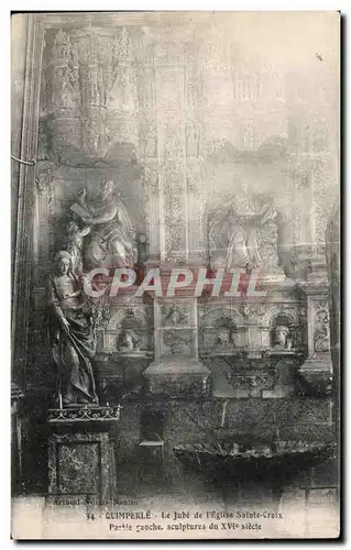 Cartes postales Quimperle Le Jube de I Eglise Sainte Croix Partie Sauche sculptures du XVI siecle