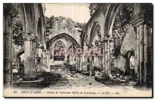 Ansichtskarte AK Pont L Abbe Ruines de I Ancienne Eglise de Lambourg La nef