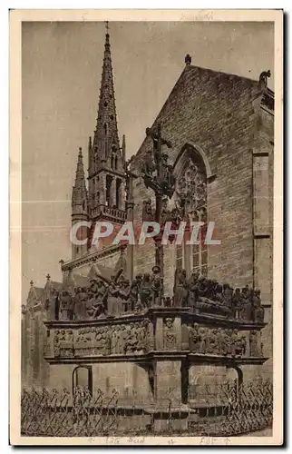 Ansichtskarte AK Bretagne Plougastel Daoulas (Finistere) Le Calvaire et I Eglise