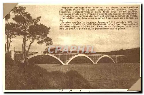 Cartes postales Superbe ouvrage d art construit en ciment arme reliant les deux rives de I Elorn Quimper