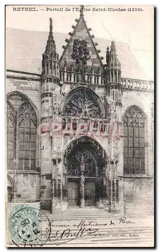 Cartes postales Rethel Portail de I Eglise Saint Nicolas