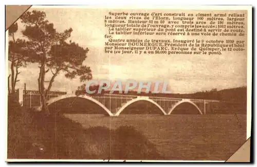 Cartes postales Superbe ouvrage d art construit en ciment arme reliant les deux rives de I Elorn Quimper