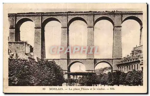 Ansichtskarte AK Morlaix La place Thiers et le viadue