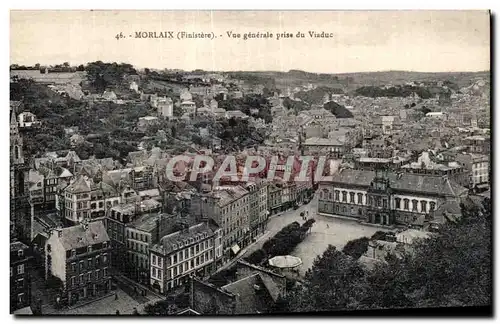 Ansichtskarte AK Morlaix (Finistere) Vue generale prise du Viaduc