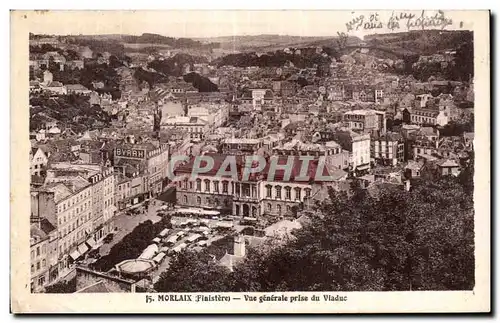 Ansichtskarte AK Morlaix (Finistere) Vue generale prise du Viaduc