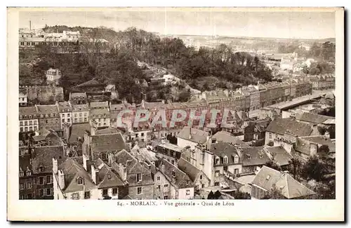 Ansichtskarte AK Morlaix Vue generale Quai de Leon