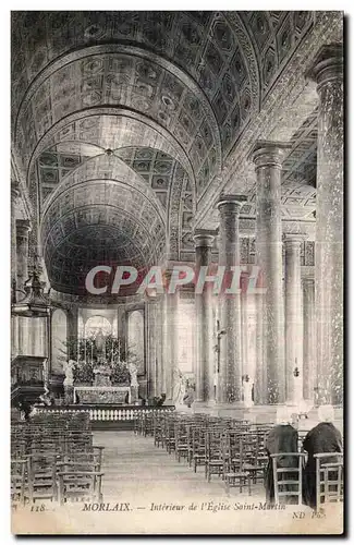 Cartes postales Morlaix Interieur de I Eglise Saint Martin