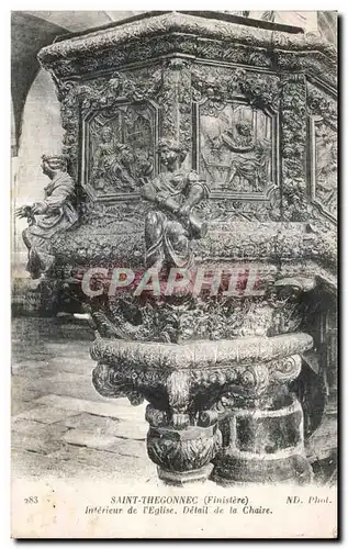 Ansichtskarte AK Saint Thegonnec (Finistere) Interieur de I Eglise Detail de la Chaire