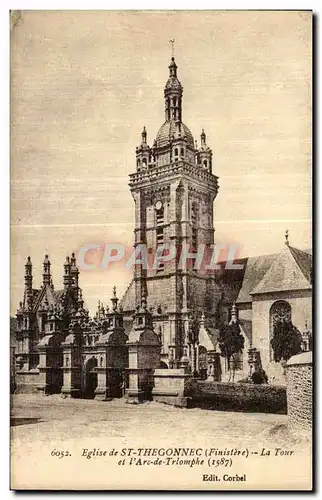 Ansichtskarte AK Eglise de St Thegonnec (Finistere) La Tour et I Arc de Trlomphe