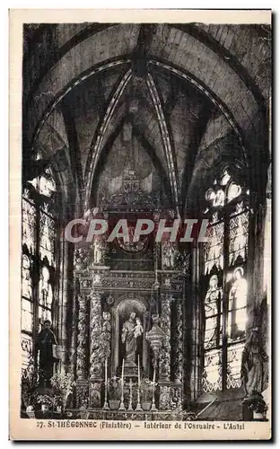 Ansichtskarte AK Saint Thegonnec (Finistere) Interieur de I Ossuaire L Autel