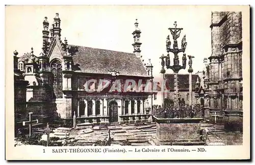 Ansichtskarte AK Saint Thegonnec (Finistere) Le Calvaire et I Ossuaire