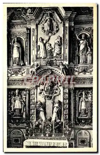 Cartes postales St Thegonnec Interieur de I Eglise Retable Autel du Rosaire