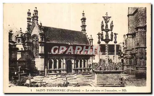 Ansichtskarte AK Saint Thegonnec (Finistere) Le Calvaire et I ossuaire