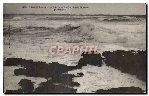 Ansichtskarte AK Pointe de Penmarch Baie de la Torche Etude de lames par tempete