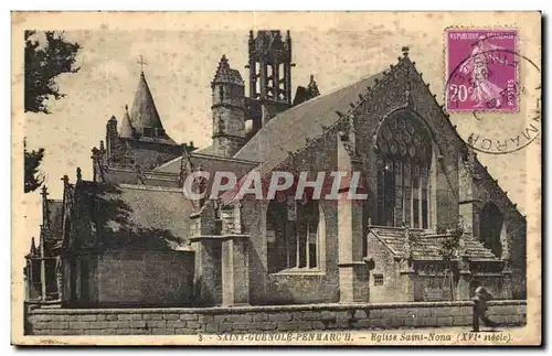 Ansichtskarte AK Saint Guenole Penmarch Eglise Saint Nona