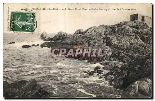 Cartes postales Penmarch Les Rochers de St Guenole ou furent enlevees les cinq victimes le