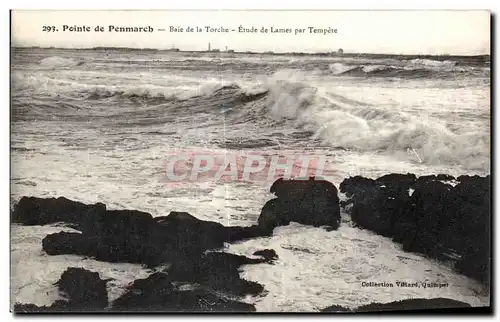 Ansichtskarte AK Pointe de Penmarch Baie de la Torche Etude de Lames par Tempete