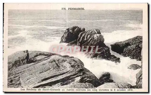 Cartes postales Penmarch Les Rochers de Saint Guenole ou furent enlevees les cinq victimes le