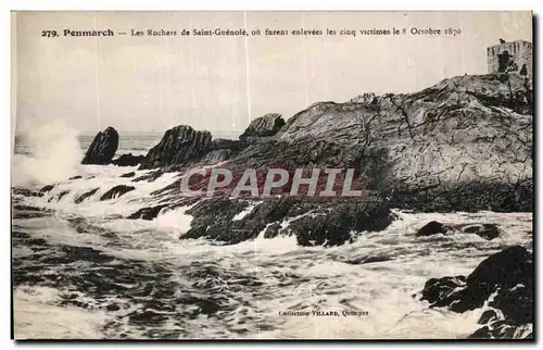 Cartes postales Penmarch Les Rochers de Saint Guenole ou furent enlevees les cinq victimes le