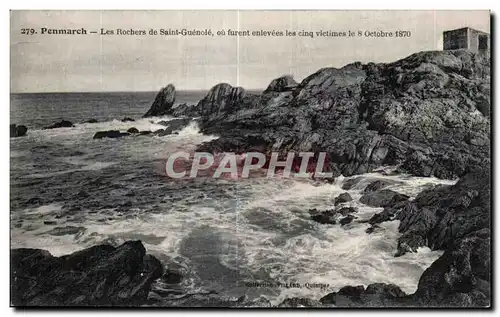 Cartes postales Penmarch Les Rochers de Saint Guenole ou furent enlevees les cinq victimes le