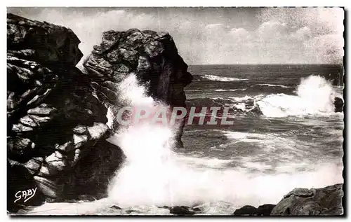 Ansichtskarte AK Ile Vierge (Finistere) Rochers de la Cote Sauvage