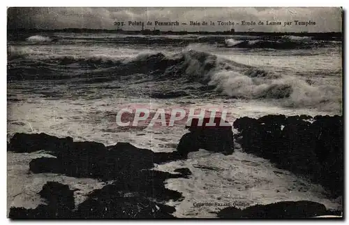 Ansichtskarte AK Point de Penmarch Baie de la Torche Etude de Lames par Tempete