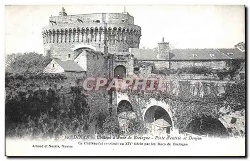 Cartes postales Dinan Coateau d Anne de breiagne Porte d entree et Donjon