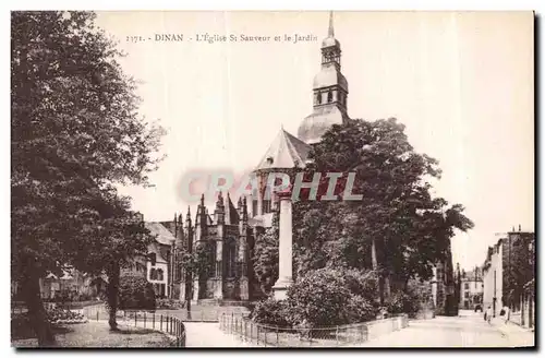 Ansichtskarte AK Dinan L Eglise St Sauveur et le Jardin