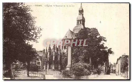 Ansichtskarte AK Dinan L Eglise St Sauveur et le Jardin