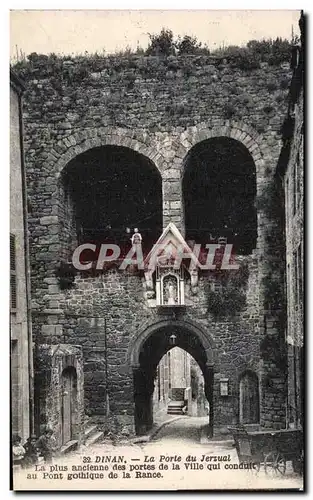 Ansichtskarte AK Dinan La Porte du Jerzual La plus ancienne des portes de la Ville qui Conduit au Pont gothique d