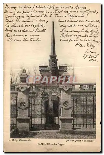 Cartes postales Bazeilles La Crypte Militaria