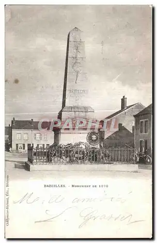 Cartes postales Bazeilles Monument de 1870 Militaria