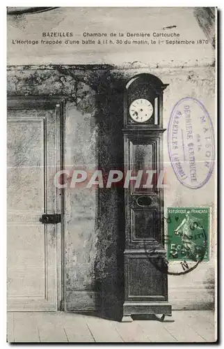 Cartes postales Bazeilles chambre de la Derniere Cartouche Militaria Guerre de 1870 Horloge