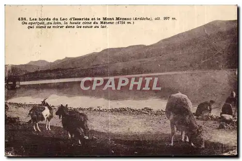 Cartes postales Les bords du lac d Issarles et le Mont Mezeno Ardeche alt 997m Vaches Chevre Goat Lavandieres