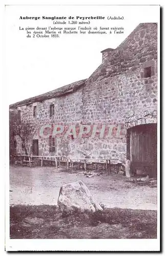 Cartes postales Auberge Sanglante de Peyrebeille Ardeche