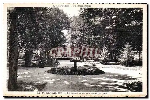 Cartes postales L Ardeche Pittoresque Vals les Bains Le casino et ses nouveaux jardins
