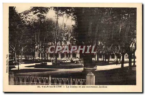 Cartes postales Vals les Bains Le Casino et ses nouveaux Jardins