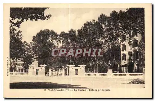 Cartes postales Vals les Bains Le Casino Entree principale