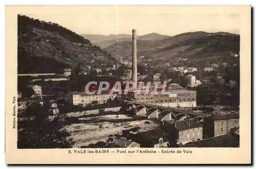 Cartes postales Vals les Bains Pont sur l Ardeche Entree de Vals