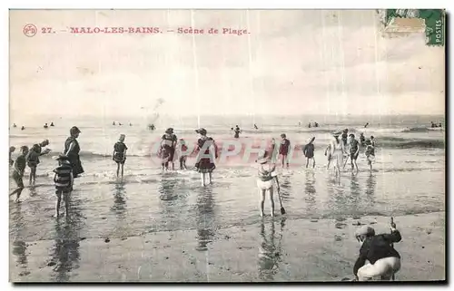 Cartes postales Malo les Bains Scene de Plage