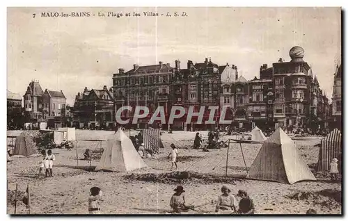 Cartes postales Malo les Bains La Plage et les Villas