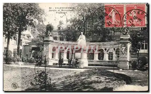 Cartes postales Valenciennes Jardin et Monument Froissart