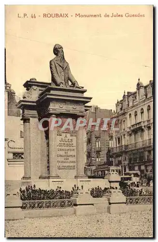 Cartes postales Roubaix Monument de Jules Guesdes