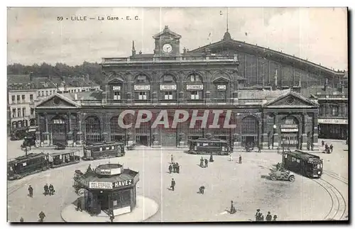 Cartes postales Lille Le Gare Tramways