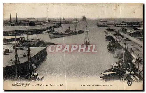 Ansichtskarte AK Dunkerque L Entree du Port Bateaux