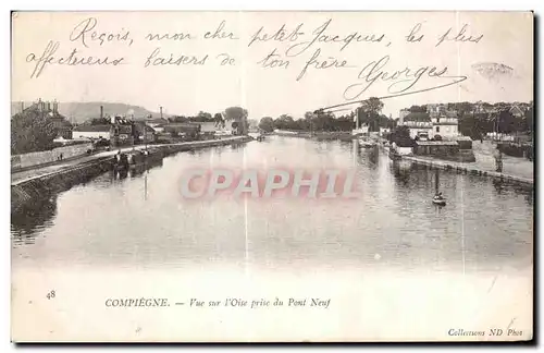 Ansichtskarte AK Compiegne Vue sur l Oise prise du Pont Neuf