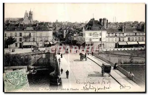 Ansichtskarte AK Compiegne Vue prise de l Hotel de Flandre